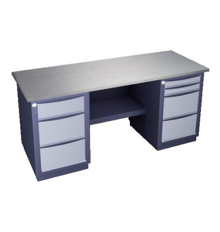 Верстак двухтумбовый средней серии ВП-41-О1-С2Б-2М2Б
